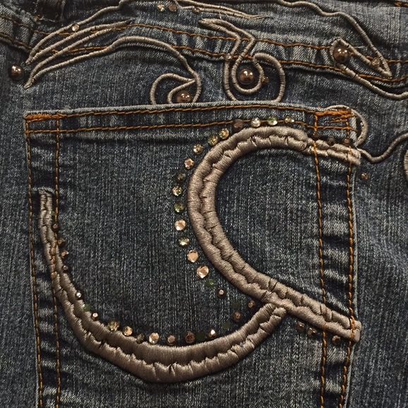 Daniel embroidered, sequined boot cut jeans - Picture 4 of 6